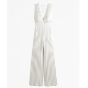 A&F White Pleated Jumpsuit, M Tall